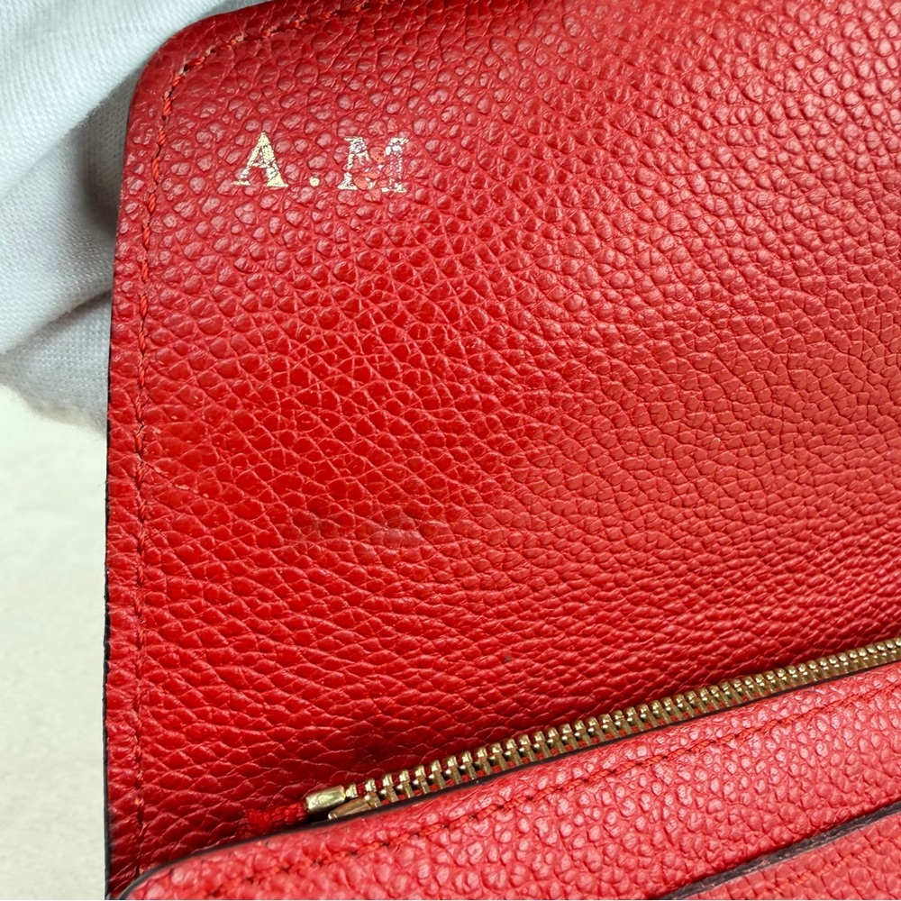 Louis Vuitton Red Empreinte Sarah Long Wallet GA2106 Initials A.M. - Picture 13 of 16